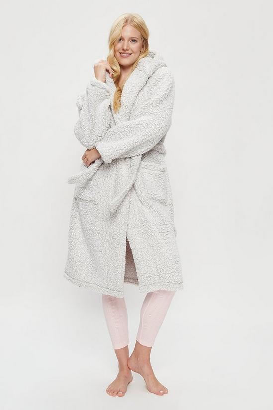Dorothy Perkins Ombre Grey Fluffy Robe 1