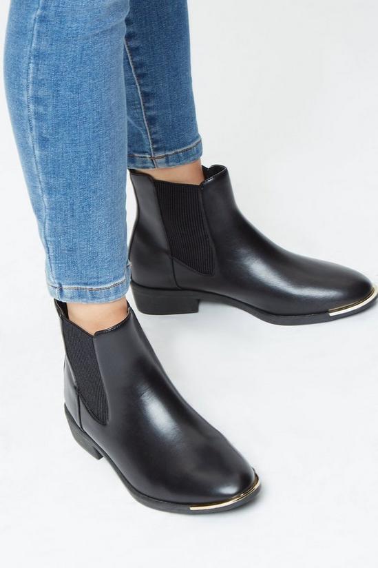 Dorothy Perkins Wide Fit Milo Gold Clip Detail Chelsea Boots 4