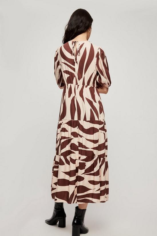 Dorothy Perkins Brown Large Zebra Smock Midi Dress 3
