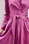 Dorothy Perkins Purple Knot Front Satin Midi Dress thumbnail 4