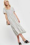 Dorothy Perkins Ivory Stripe Textured Wrap Midi Dress thumbnail 2