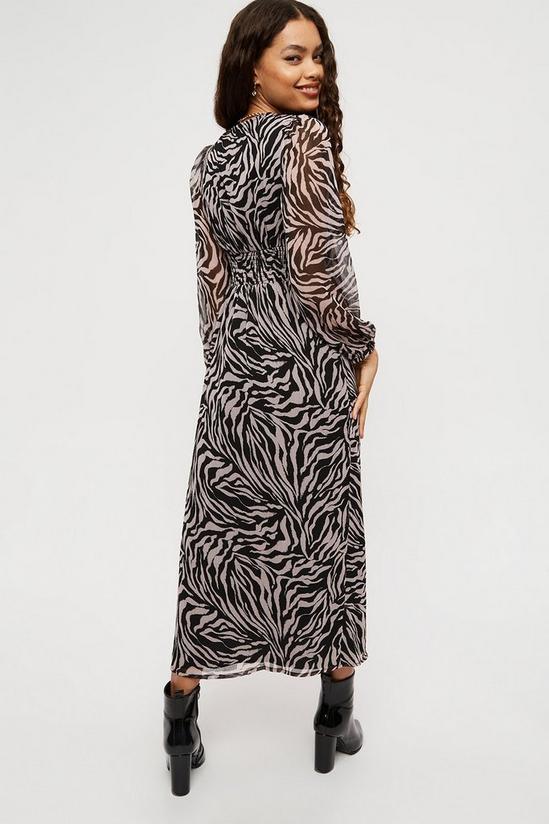Dorothy Perkins Petite Zebra Print Empire Seam Midi Dress 3