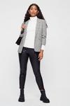 Dorothy Perkins Petite Grey and Blue Check Ruched Sleeve Blazer thumbnail 2
