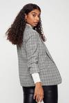 Dorothy Perkins Petite Grey and Blue Check Ruched Sleeve Blazer thumbnail 3
