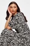 Dorothy Perkins Tall Zebra Round Neck Sleeve Midi Dress thumbnail 1