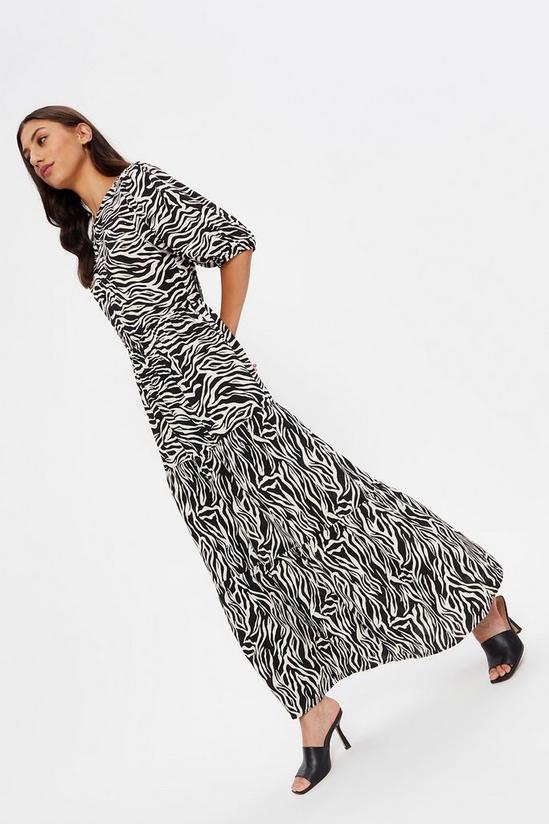 Dorothy Perkins Tall Zebra Round Neck Sleeve Midi Dress 2