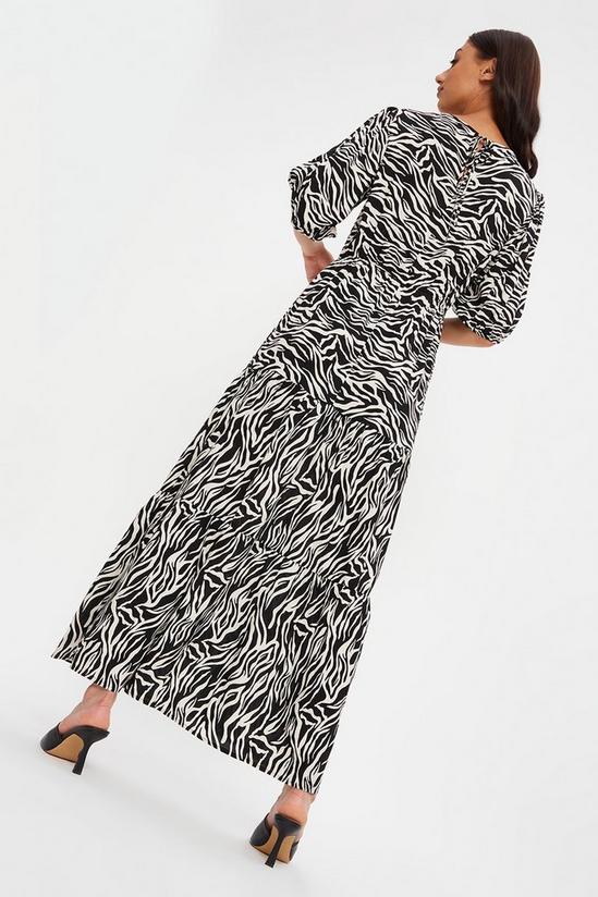 Dorothy Perkins Tall Zebra Round Neck Sleeve Midi Dress 3