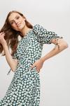 Dorothy Perkins Green Daisy Tie Sleeve Textured Mini Dress thumbnail 4