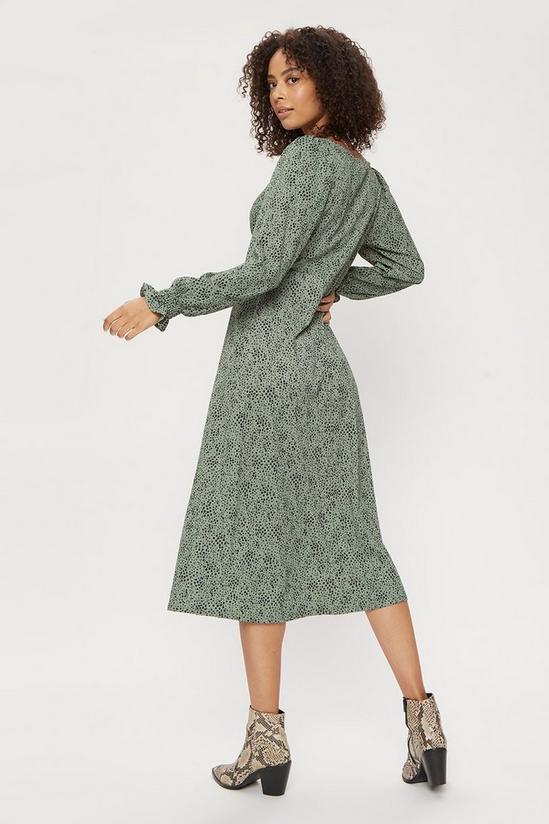 Dorothy Perkins Khaki Nonprint Empire Seam Crinkle Midi Dress 3
