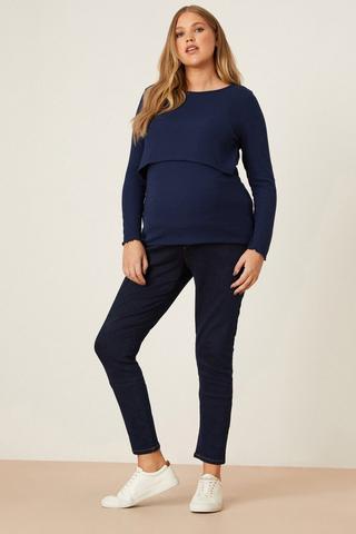 Maternity Over Bump Split Straight Leg Jeans