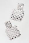 Dorothy Perkins Silver Textured Square Drop Earrings thumbnail 2