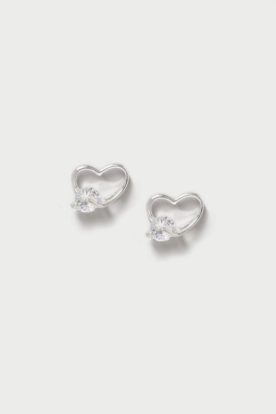 Dorothy Perkins Heart Diamanté Stud Earring 1