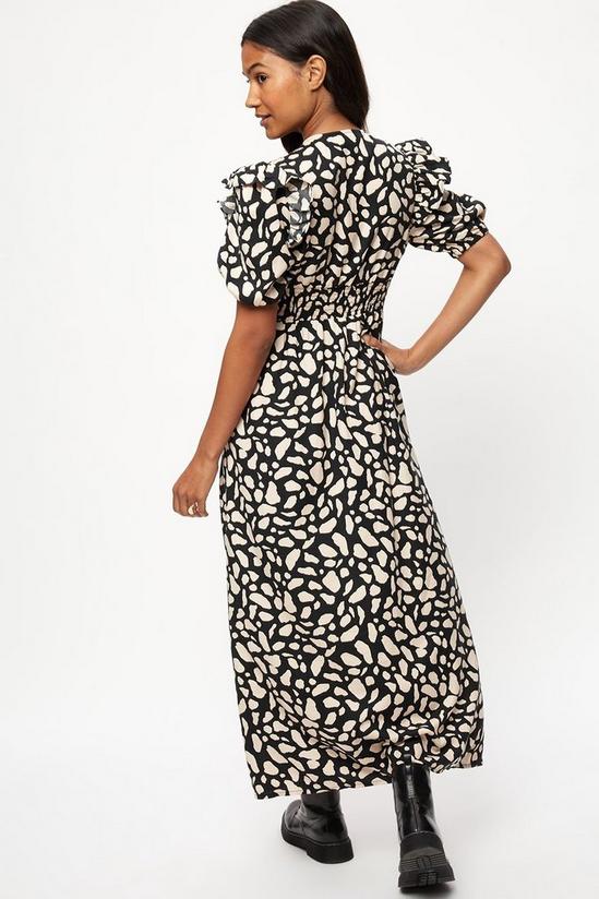 Dorothy Perkins Camel Animal Print Ruffle Sleeve Midaxi Dress 3