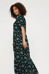 Dorothy Perkins Blue Floral Shirred Square Neck Midaxi Dress thumbnail 3