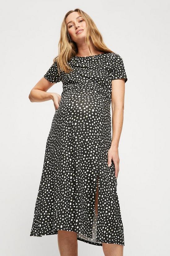 Dorothy Perkins Maternity and Nursing Spot T-Shirt Midi Dress 1