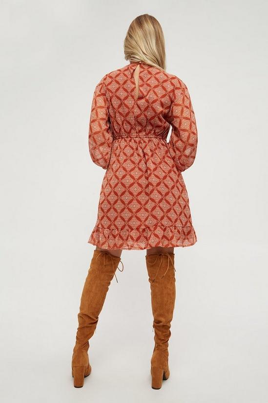 Dorothy Perkins Petite Terracotta Tile Batwing Mini Dress 3