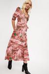 Dorothy Perkins Pink Marble Wrap Midi Dress thumbnail 2
