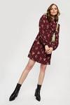 Dorothy Perkins Wine Ditsy Ruched Front Mini Dress thumbnail 2