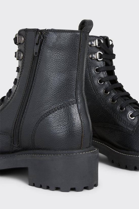 Faith Faith: Oma Square Toe Leather Combat Boots 4