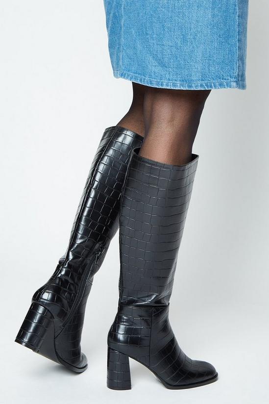 Dorothy Perkins Kaylee Croc Detail Knee Boots 4