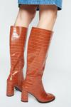 Dorothy Perkins Kaylee Croc Detail Knee Boots thumbnail 2