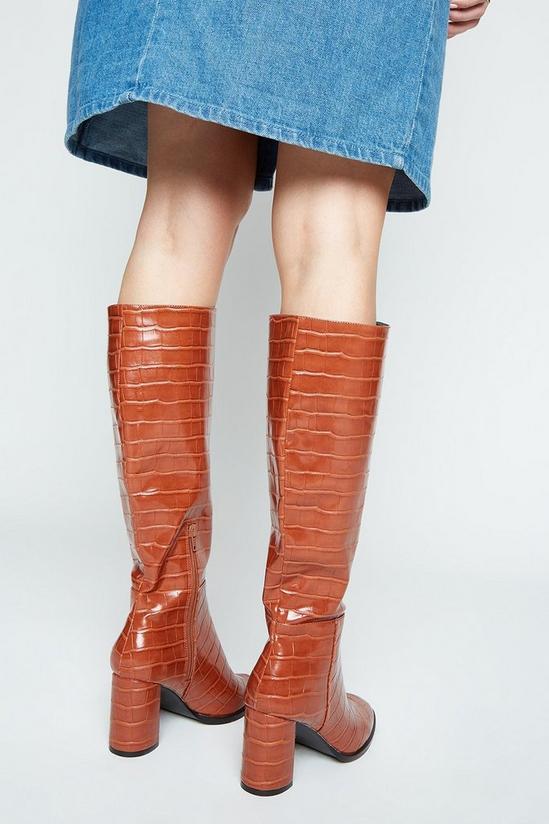 Dorothy Perkins Kaylee Croc Detail Knee Boots 4