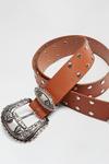 Dorothy Perkins Tan Studded Belt With Western Buckle thumbnail 3