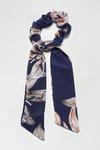 Dorothy Perkins Floral Navy Scarf Scrunchie thumbnail 1