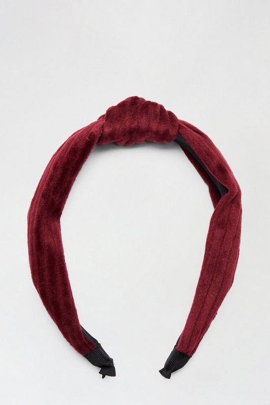 Dorothy Perkins Ribbed Velvet Knot Headband 1