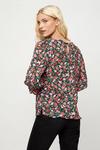 Dorothy Perkins Red Floral Shirred Cuff Top thumbnail 3