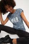 Dorothy Perkins Wild Blue Leopard T Shirt With Cotton thumbnail 4