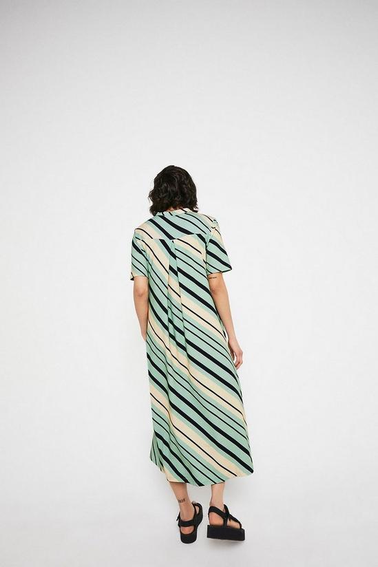 Warehouse Printed Stripe Trapeze Midi Dress 3
