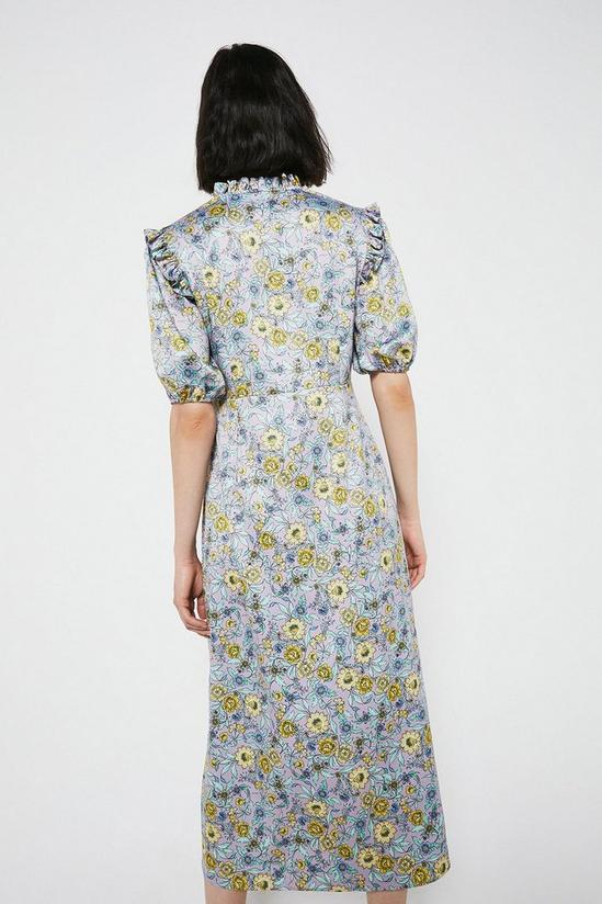 Warehouse Midi Dress In Floral With Frill Hem 3