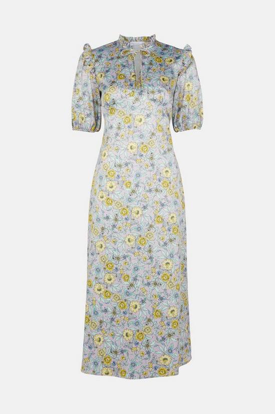 Warehouse Midi Dress In Floral With Frill Hem 5