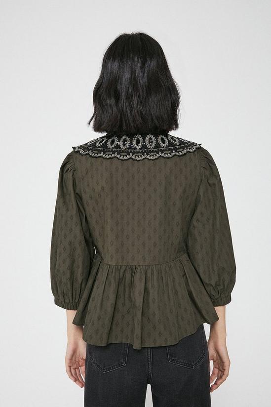 Warehouse Dobby Top With Embellished Collar 3