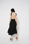 Warehouse Linen Mix Shirred Open Back Midi Dress thumbnail 3