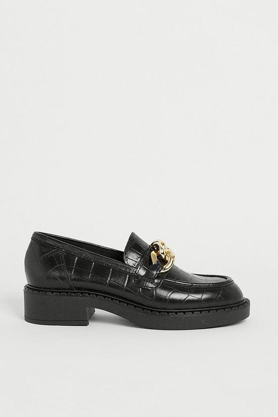 Warehouse Real Leather Croc Chunky Loafer 2