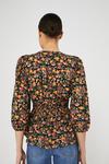 Warehouse Shirred Waist Blouse In Floral thumbnail 3