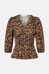 Warehouse Shirred Waist Blouse In Floral thumbnail 4