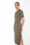 Warehouse Geo Jacquard Collared Knit Dress thumbnail 1