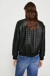 Warehouse Faux Leather Collarless Quilted Jacket thumbnail 3