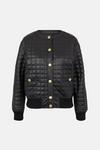 Warehouse Faux Leather Collarless Quilted Jacket thumbnail 4