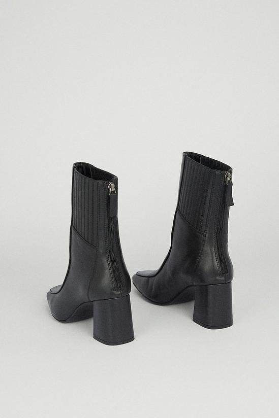 Warehouse Real Leather Zip Back Heeled Boot 3