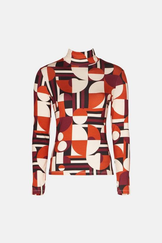 Warehouse Printed Roll Neck Long Sleeve Top 4