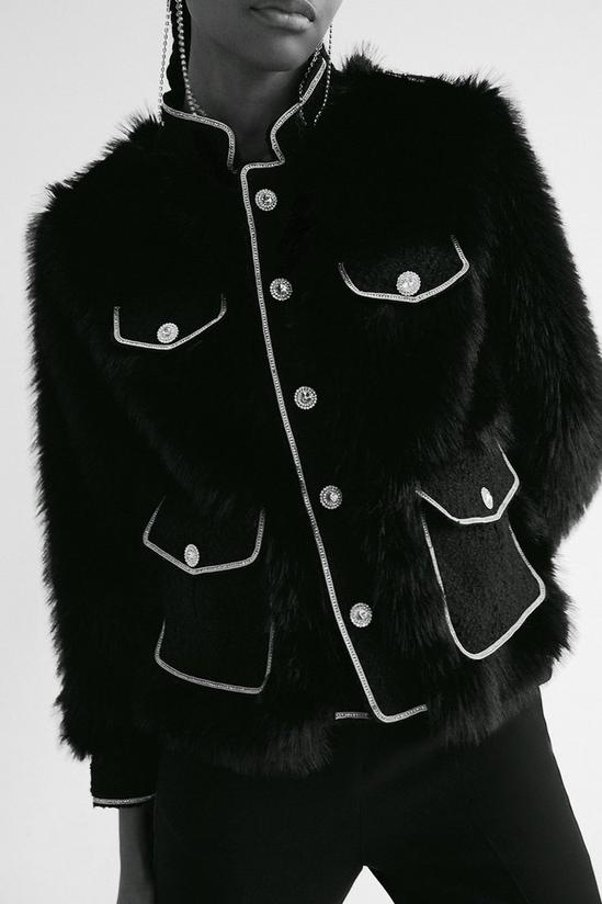 Warehouse Fur Tweed Jacket 1