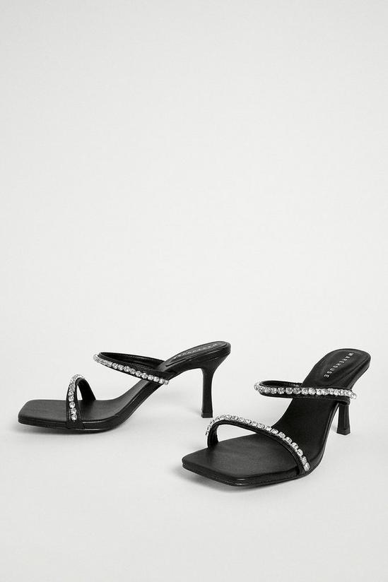 Warehouse Heeled Sandals With Diamante Straps 1