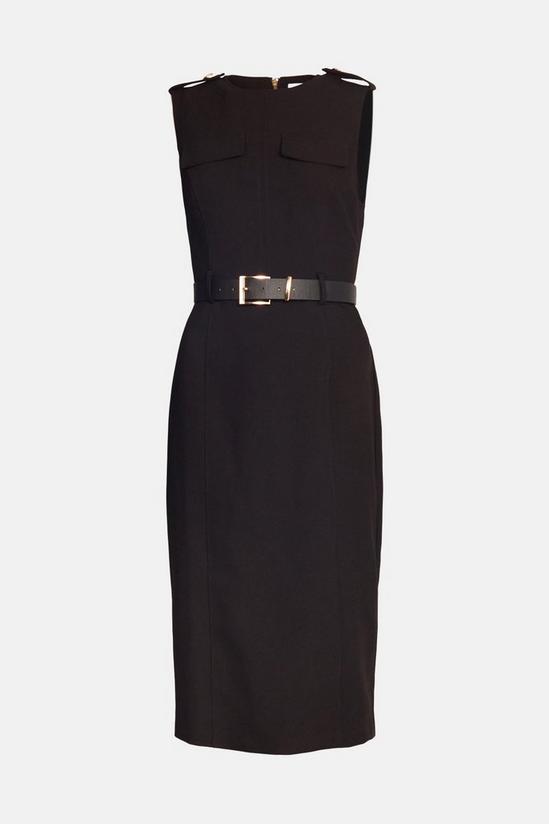 Warehouse Tailored Utility Belted Pencil Dress 4