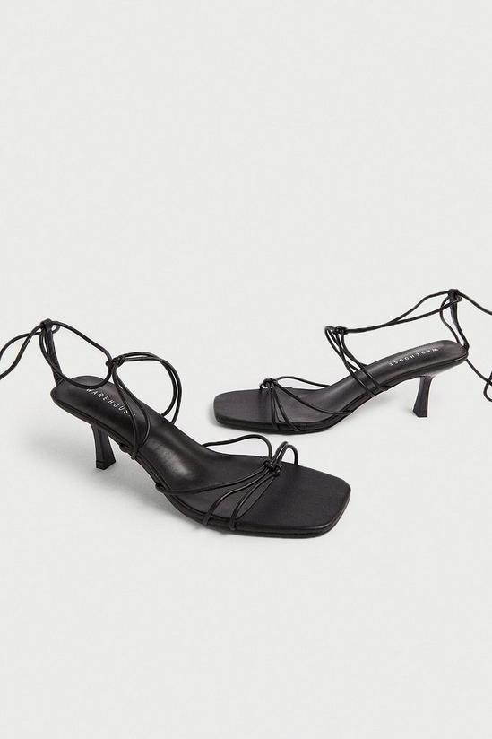 Warehouse Square Toe Strappy Low Heel 3