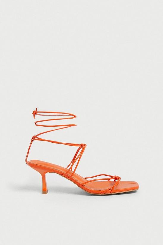 Warehouse Square Toe Strappy Low Heel 3