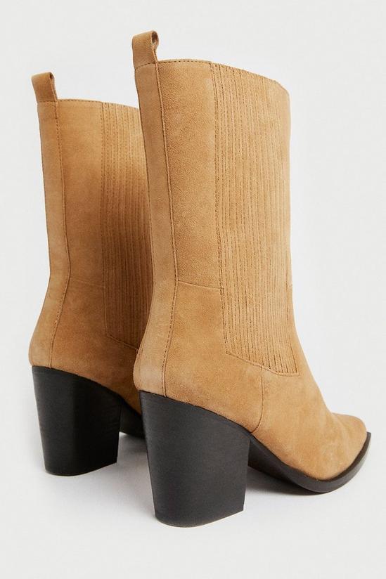 Warehouse Real Suede Mid Calf Western Boot 3